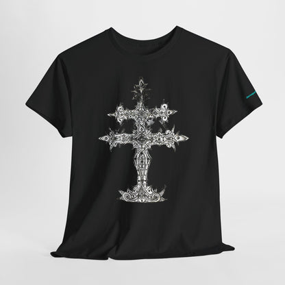 Graphic Tee — Gothic Cross Illustration Shirt