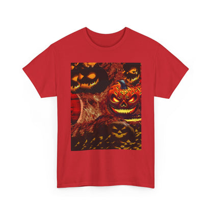 Halloween Distorted Pumpkin Unisex Tee, Spooky Shirt, Fall Apparel, Casual Halloween Outfit, Trick or Treat Tee, Festive Gift