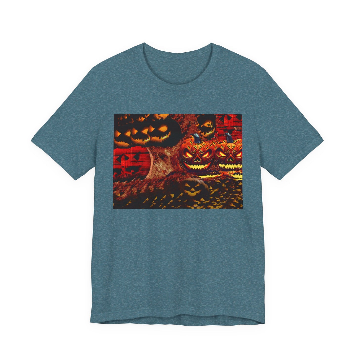 Halloween Distorted Pumpkin Graphic Tee, Unisex T-Shirt for Autumn, Spooky Season Top, Halloween Costume Idea, Men's & Women's Casual Wear
