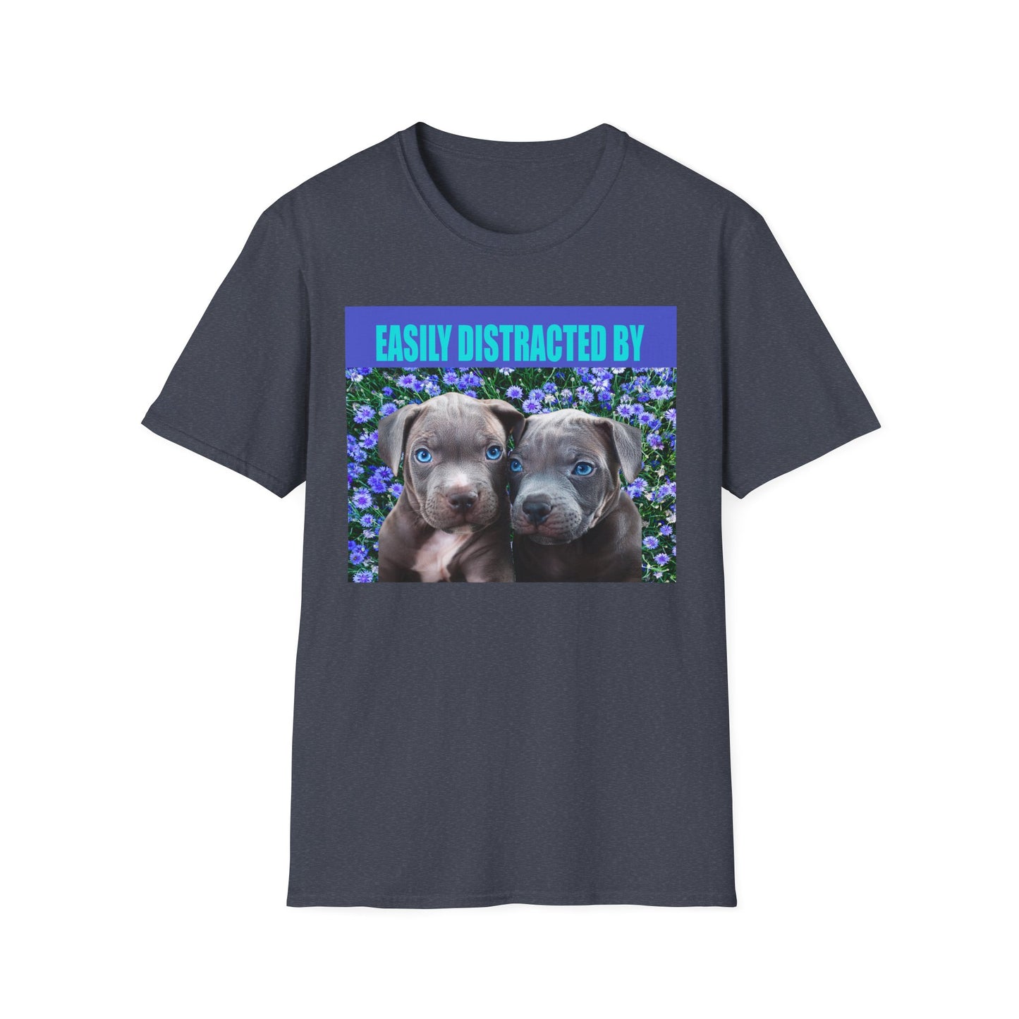 Easily Distracted by Puppies Cute Dog Lover T-Shirt, Easily Distracted by Dogs Tee, Perfect Gift for Pet Owners, Animal Lover Apparel, Casual Everyday Wear