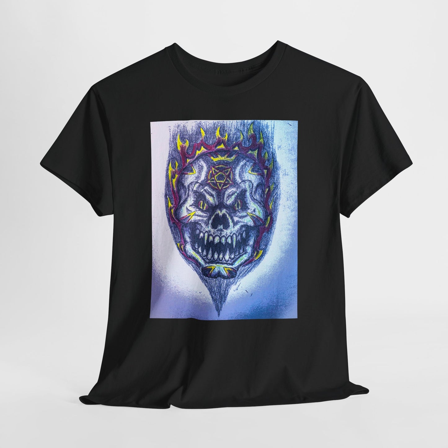 Edgy Skull Graphic Tee, Unisex Heavy Cotton T-Shirt for Halloween, Music Festivals, Everyday Wear, Gifts for Him and Her