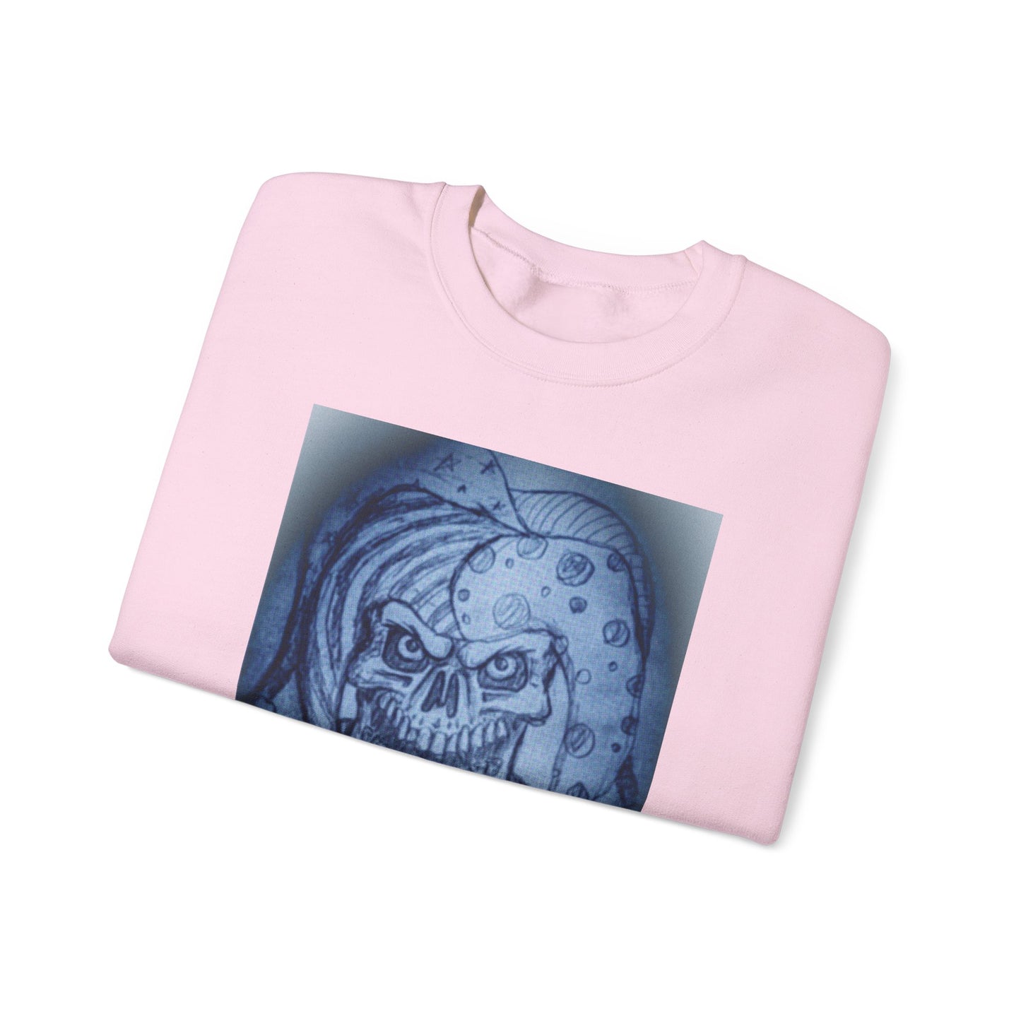 Jester Skull Graphic Sweatshirt, Unisex Heavy Blend Crewneck, Gothic Fashion, Streetwear Style, Halloween Gift, Edgy Casual Wear