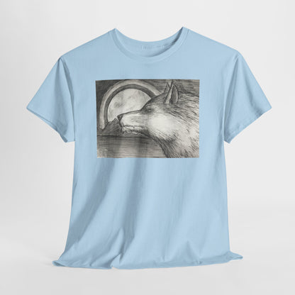 Wolf Art Unisex Heavy Cotton Tee, Nature Lover Shirt, Wildlife T-Shirt, Gift for Outdoorsy Friends, Animal Lover Apparel