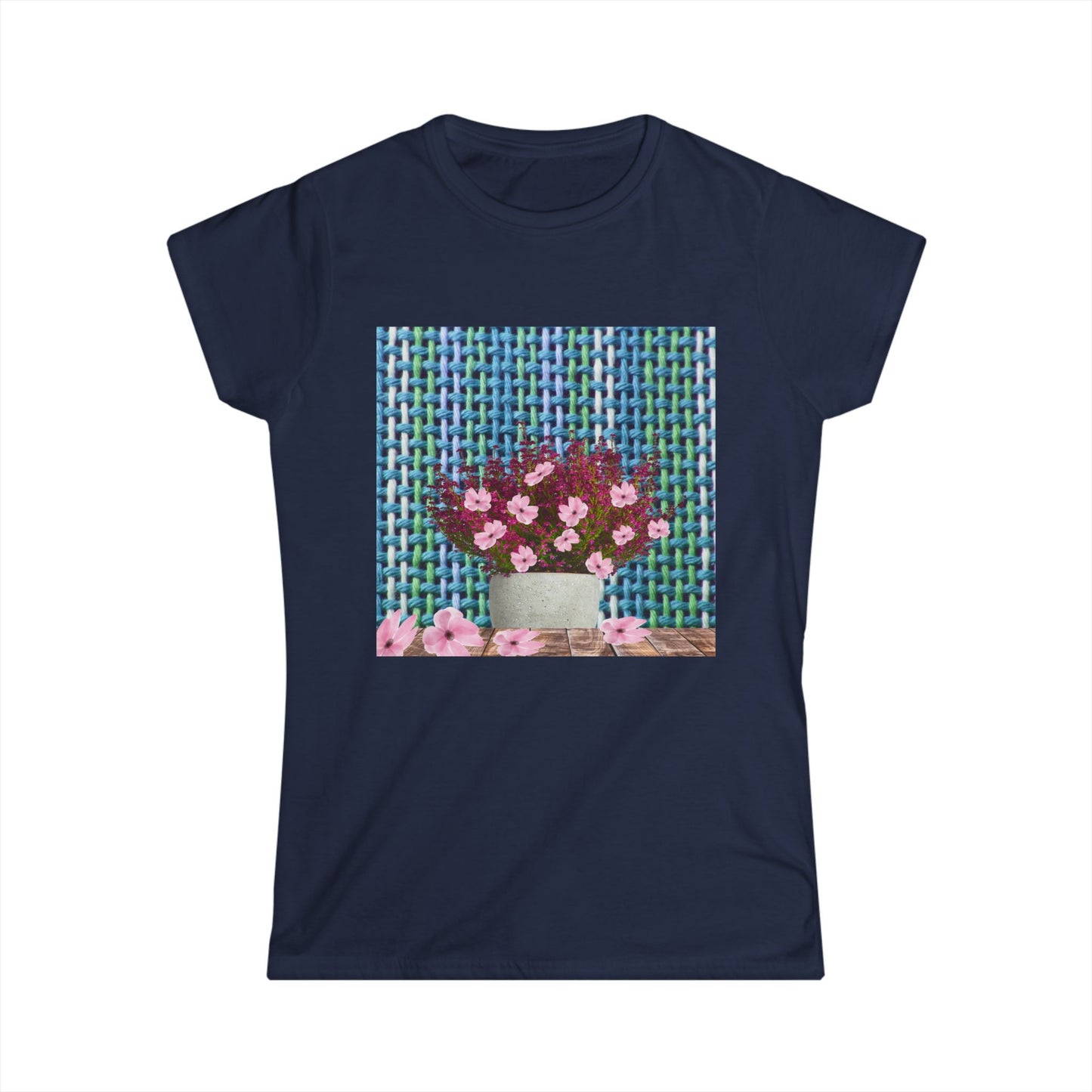 Peonies Tweed Bouquet Softstyle Tee for Women, Floral T-Shirt, Casual Wear, Gift for Her, Spring Outfit, Everyday Style