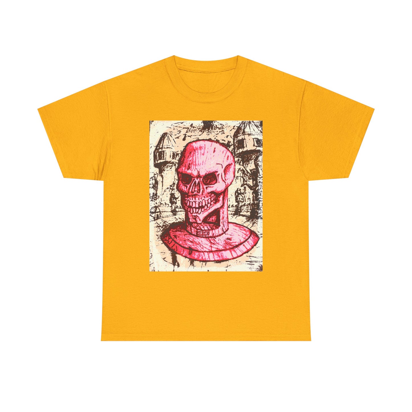 Vibrant Skull Graphic Tee, Unisex Heavy Cotton Shirt, Art Tee, Halloween Apparel, Edgy Casual Wear, Unique Gift