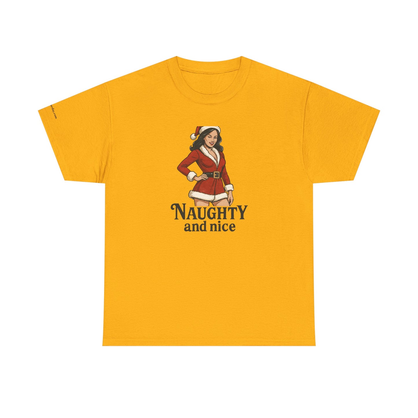 Unisex naughty and nice heavy weight Cotton Tee