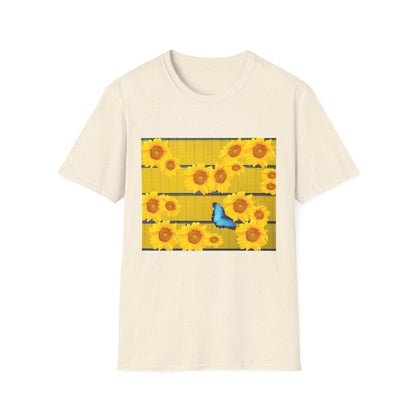 Sunflower & Butterfly Unisex T-Shirt | Floral Graphic Tee, Summer Fashion, Nature Lover Gift, Cute Casual Wear, Birthday Present