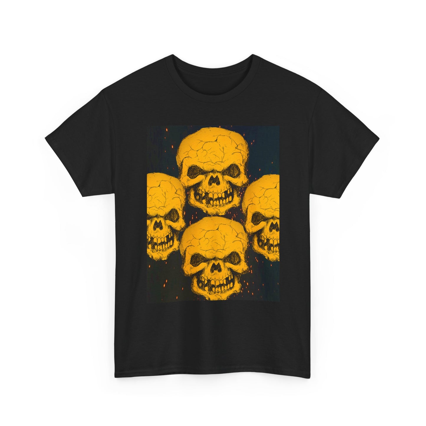 Halloween Skull  Graphic Tee, Unisex Heavy Cotton Tee, Graphic T-Shirt, Casual Wear, Unique Halloween Style, Perfect for Parties
