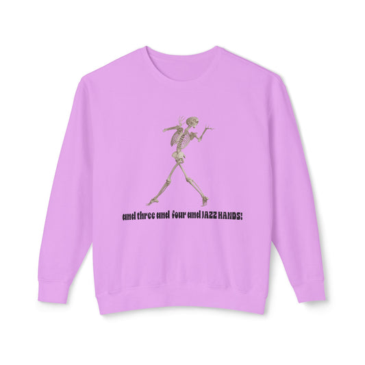 Skeleton Dance Unisex Lightweight Crewneck Sweatshirt, Halloween Sweater, Funny Gift, Casual Wear, Dance Lovers Sweatshirt, Unique Apparel
