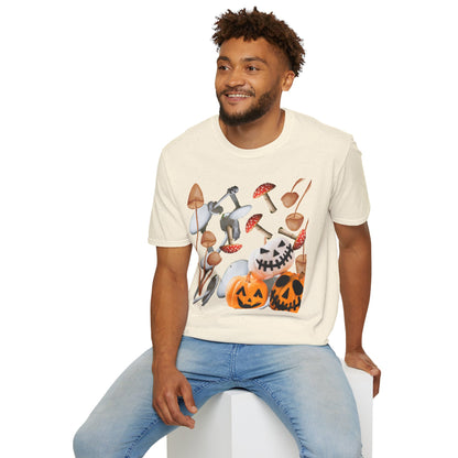 Funny Mushrooms Unisex T-Shirt - Falling from the Sky Pumpkinheads