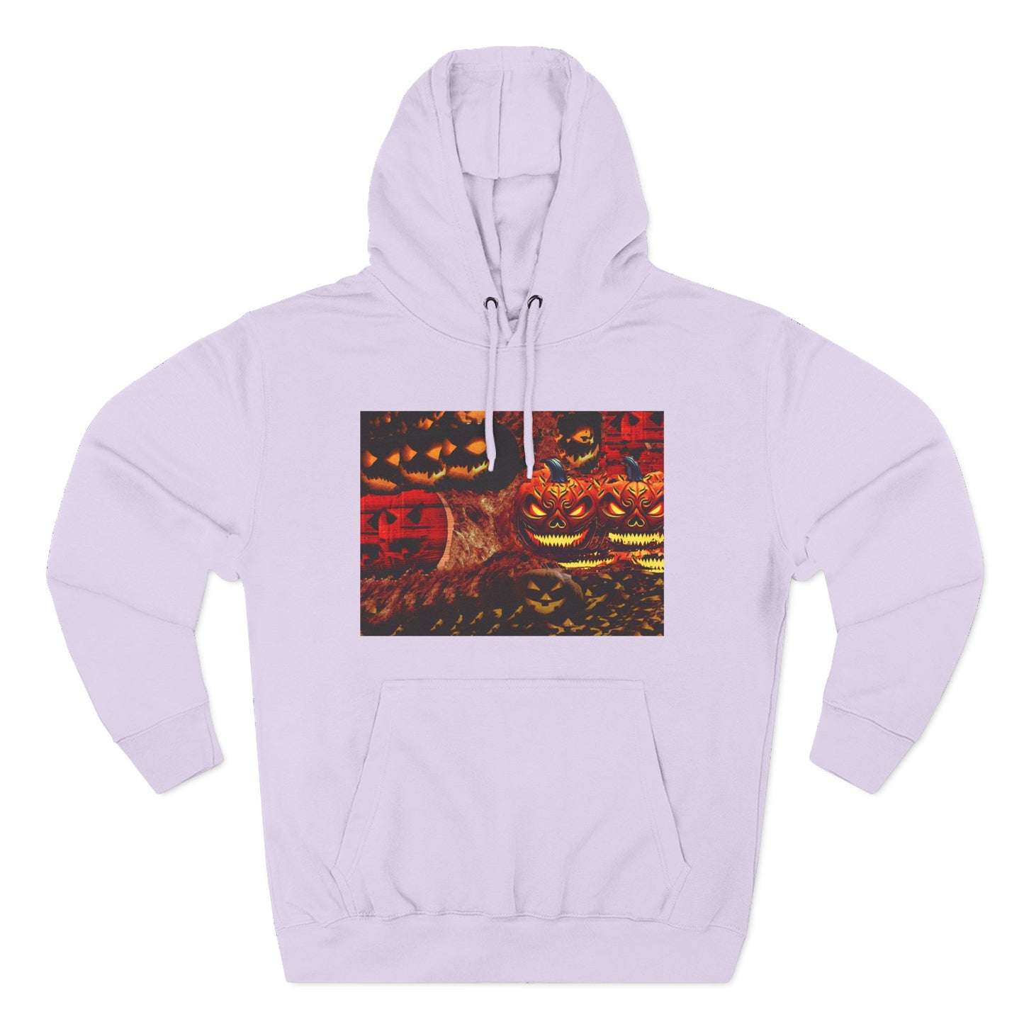 Halloween Distorted Pumpkin Three-Panel Fleece Hoodie