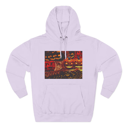 Halloween Distorted Pumpkin Three-Panel Fleece Hoodie