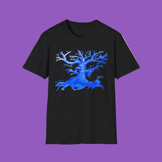 Artistic Animated Tree Design Unisex Softstyle T-Shirt