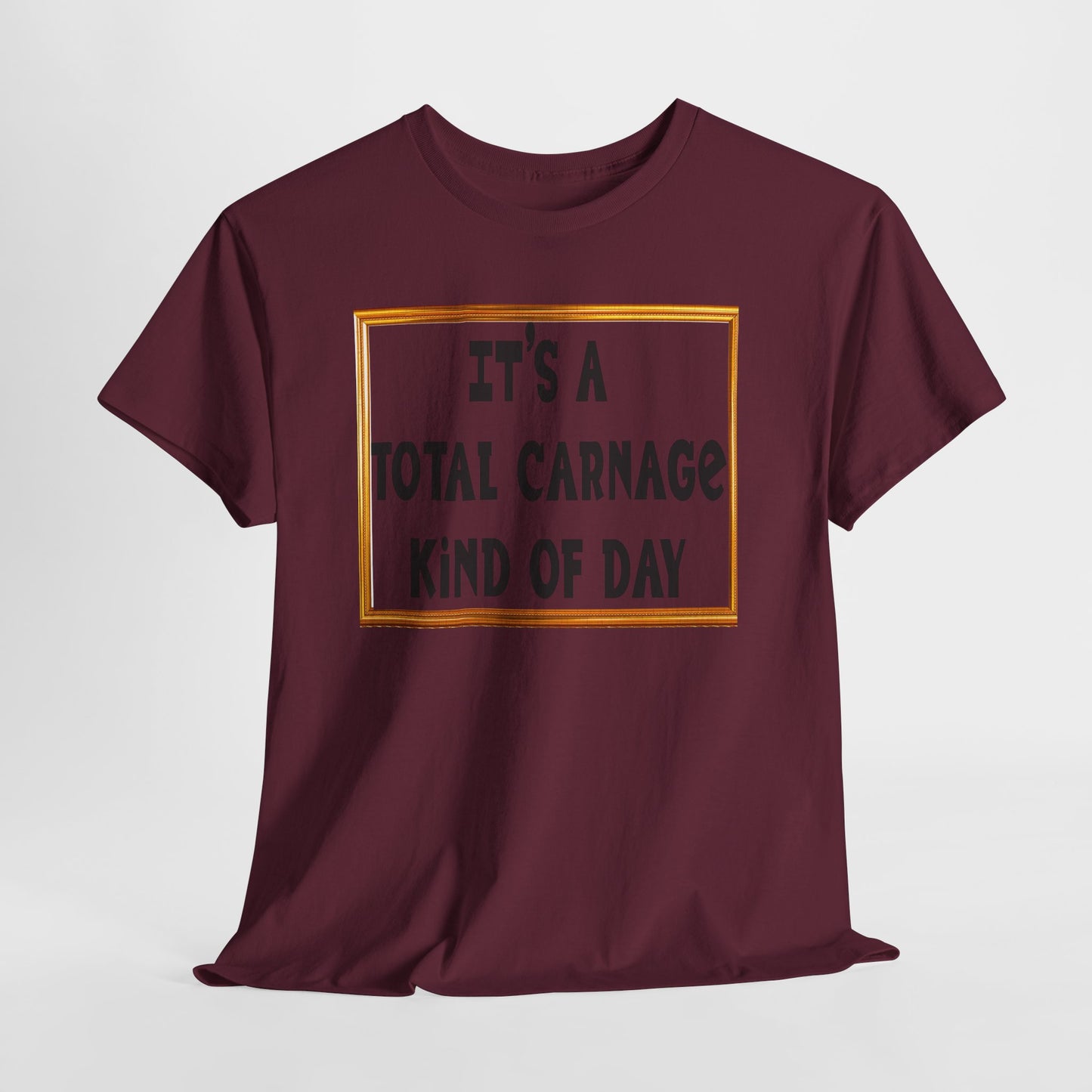 Total Carnage Unisex Heavy Cotton Tee, Casual t-shirt, Graphic Tee, Humor Shirt, Gift for Friends, Fun Apparel