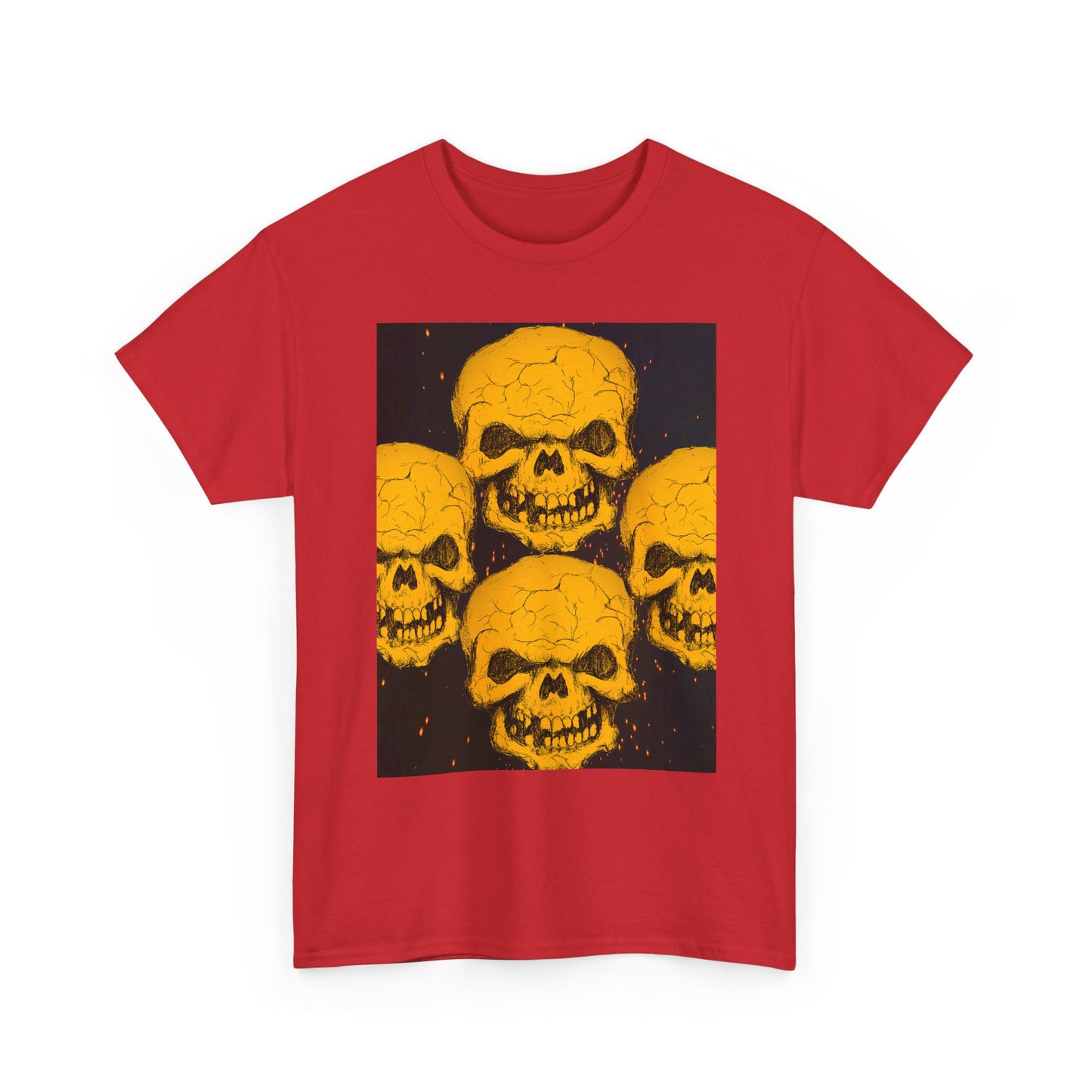 Halloween Skull  Graphic Tee, Unisex Heavy Cotton Tee, Graphic T-Shirt, Casual Wear, Unique Halloween Style, Perfect for Parties