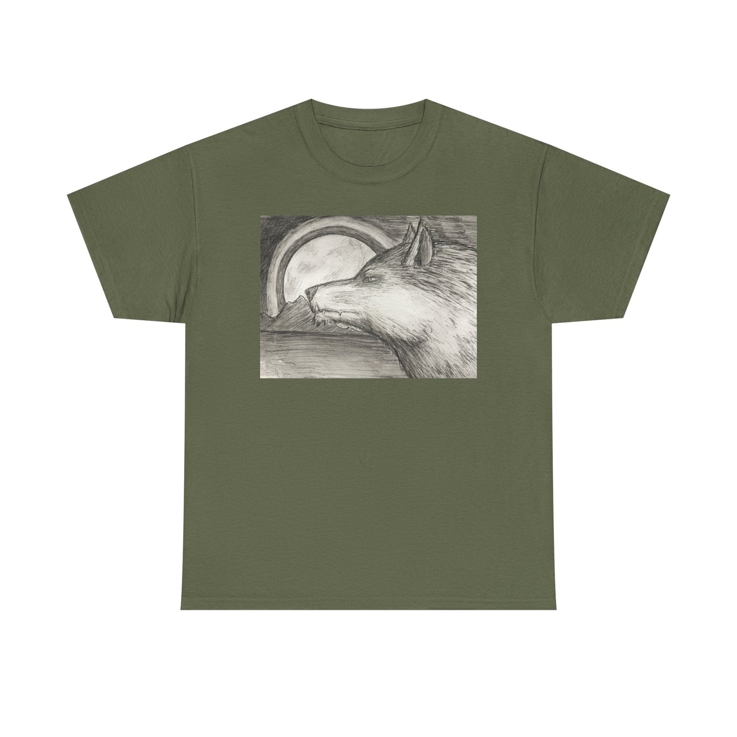 Wolf Art Unisex Heavy Cotton Tee, Nature Lover Shirt, Wildlife T-Shirt, Gift for Outdoorsy Friends, Animal Lover Apparel