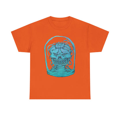 Vibrant Turquoise skull original design Unisex Heavy Cotton Tee