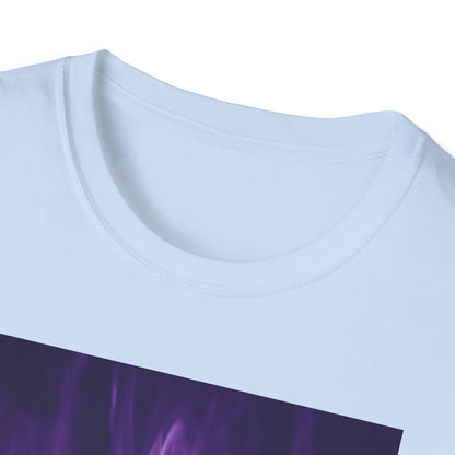 Gothic Purple Cartoon Horror Tee — Knife Kid with Teddy Graphic T-Shirt