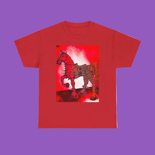 Red Unicorn Warrior Unisex Heavy Cotton Tee