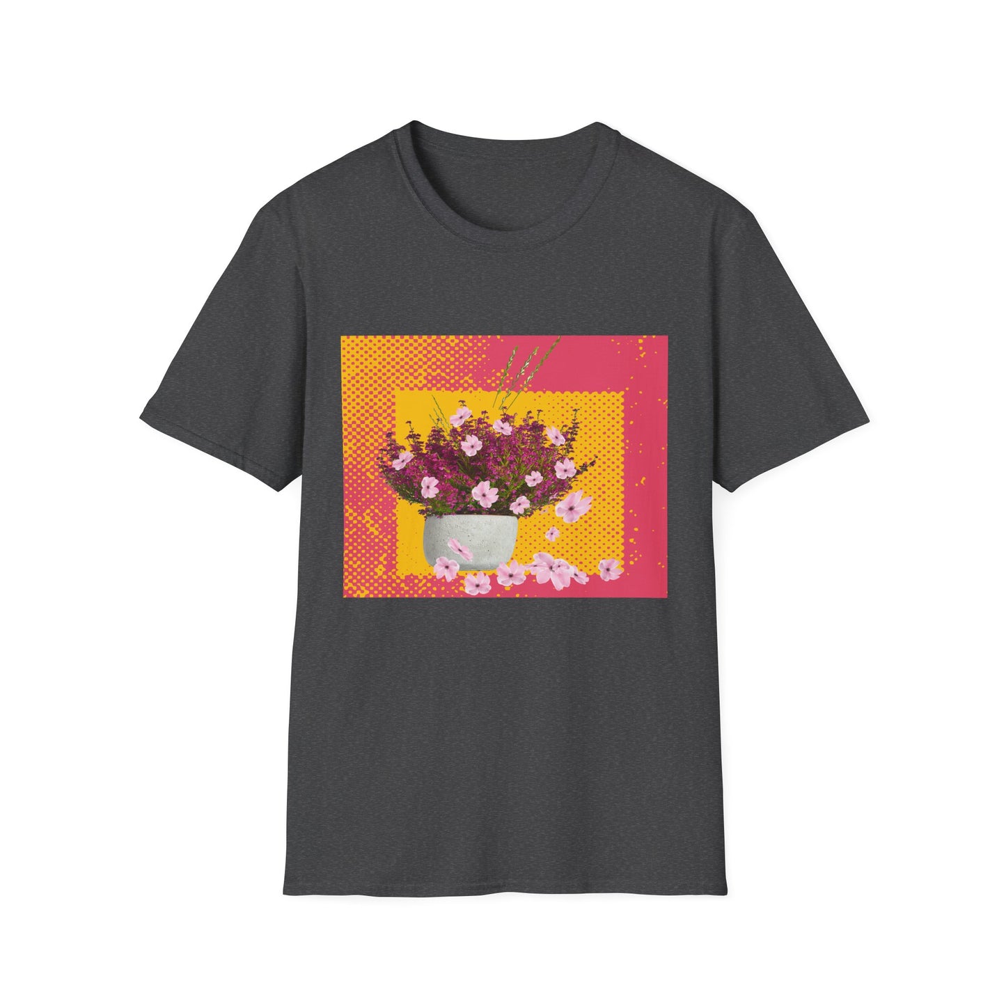 Floral Bouquet Textured Unisex Softstyle T-Shirt, Casual Tee, Gift for Garden Lovers, Spring Fashion, Housewarming Gift, Floral Art