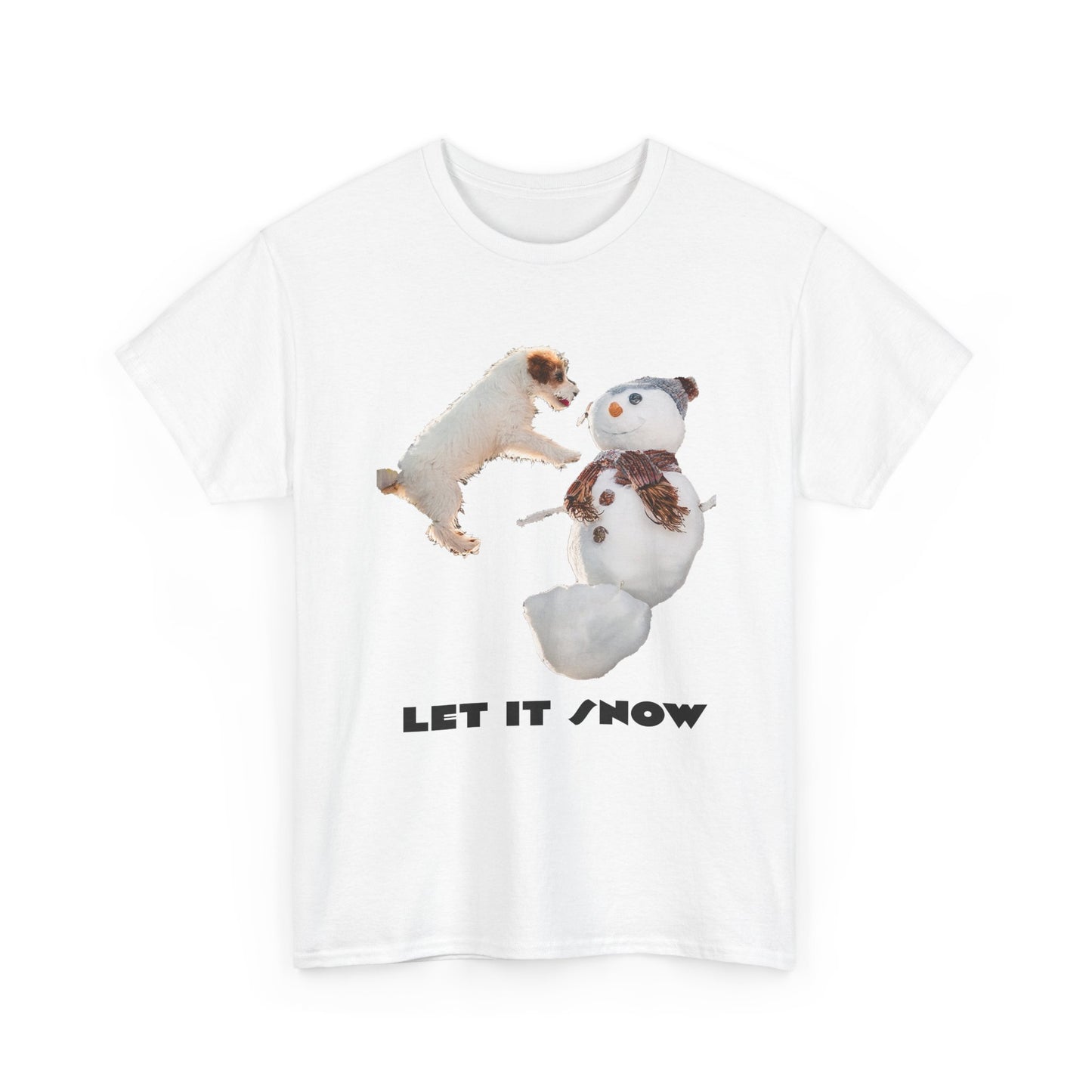 Let It Snow Dog & Snowman Tee — Funny Cute Holiday T-Shirt