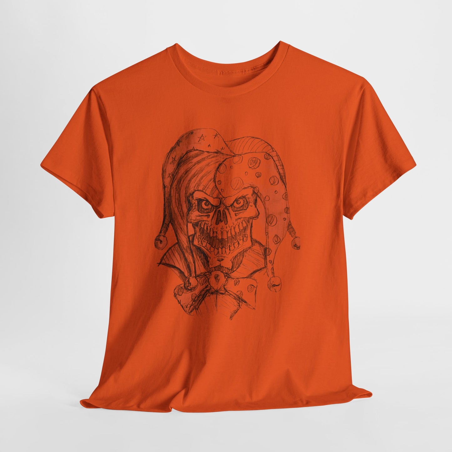 Skull Jester Sketch T-Shirt — Gothic Horror Skull Joker Tee