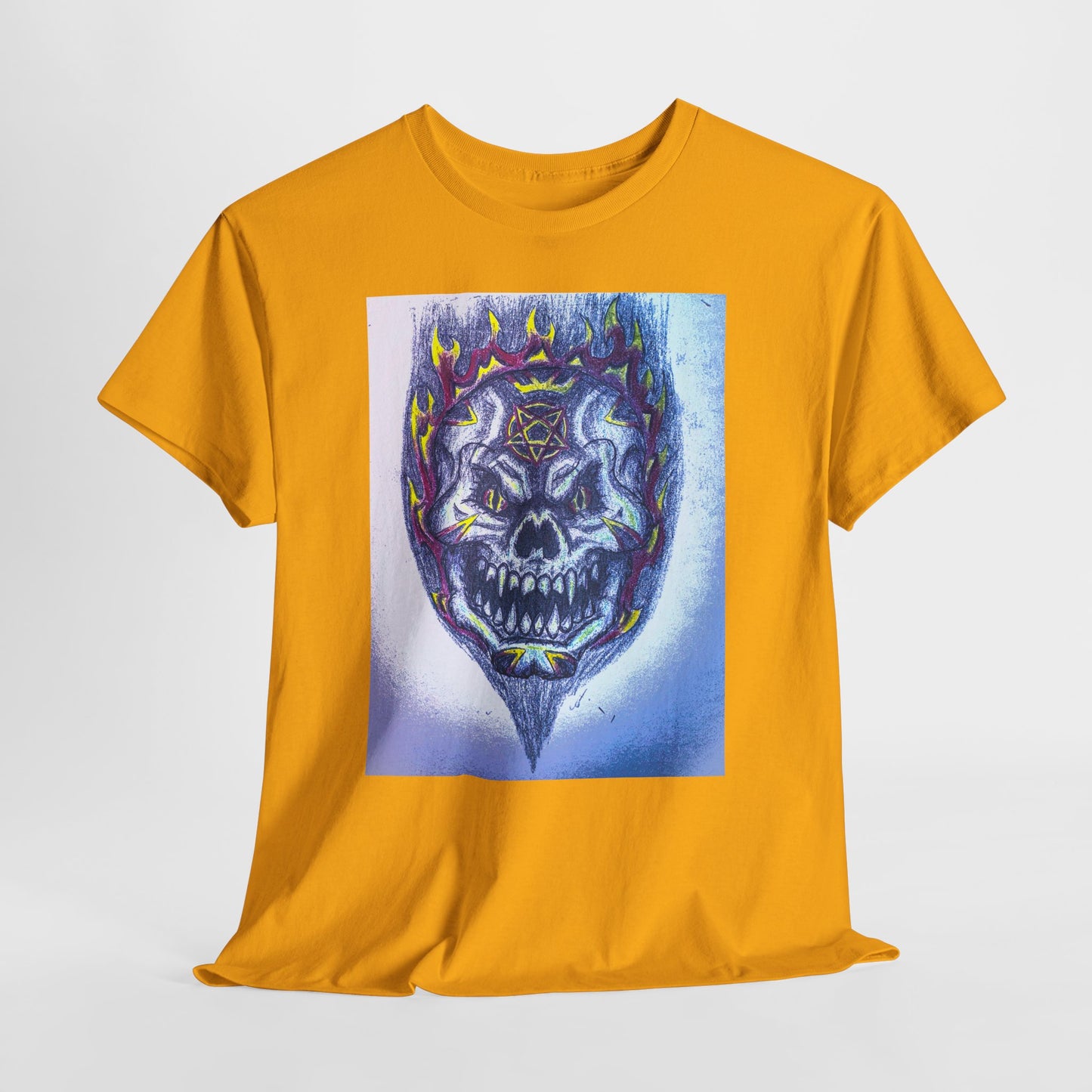 Edgy Skull Graphic Tee, Unisex Heavy Cotton T-Shirt for Halloween, Music Festivals, Everyday Wear, Gifts for Him and Her