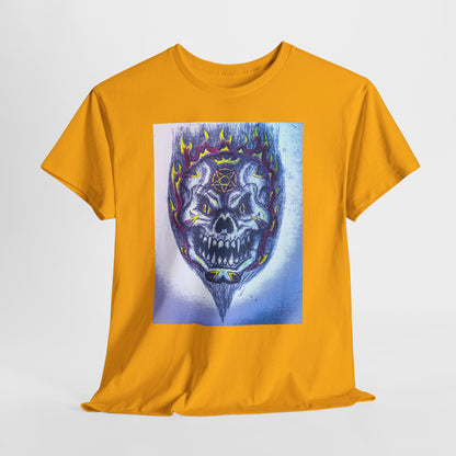 Edgy Skull Graphic Tee, Unisex Heavy Cotton T-Shirt for Halloween, Music Festivals, Everyday Wear, Gifts for Him and Her