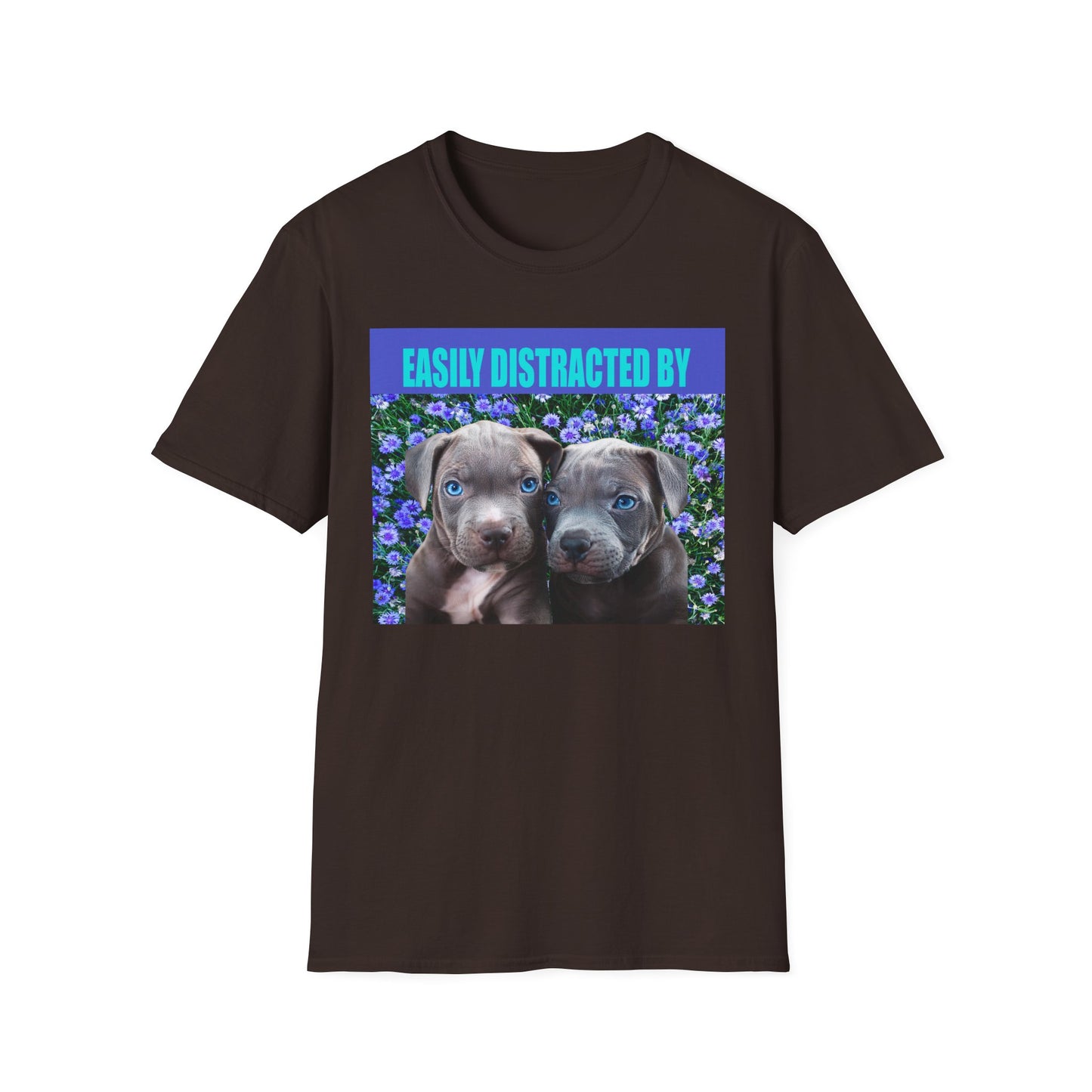 Easily Distracted by Puppies Cute Dog Lover T-Shirt, Easily Distracted by Dogs Tee, Perfect Gift for Pet Owners, Animal Lover Apparel, Casual Everyday Wear