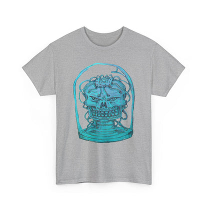 Vibrant Turquoise skull original design Unisex Heavy Cotton Tee