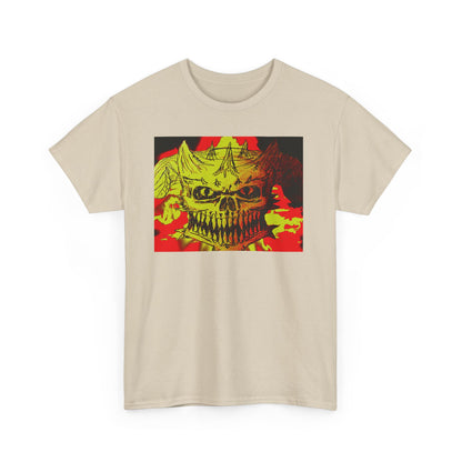 Skull Flame Graphic Tee — Neon Horror Skull T-Shirt