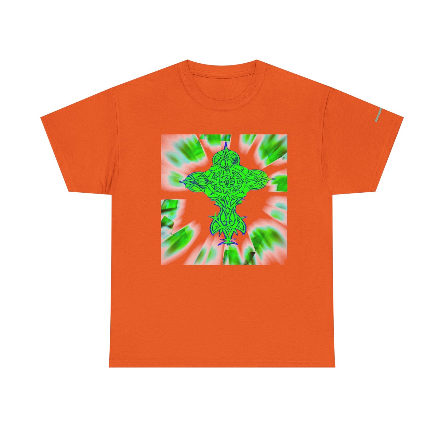Celtic Green Cross T-Shirt — Vibrant Celtic Knotwork Tee