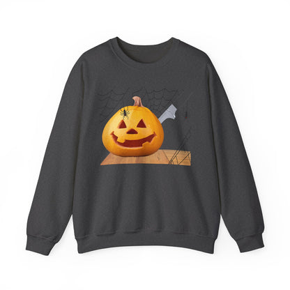 Halloween Horror Smiling Pumpkin Face Sweatshirt