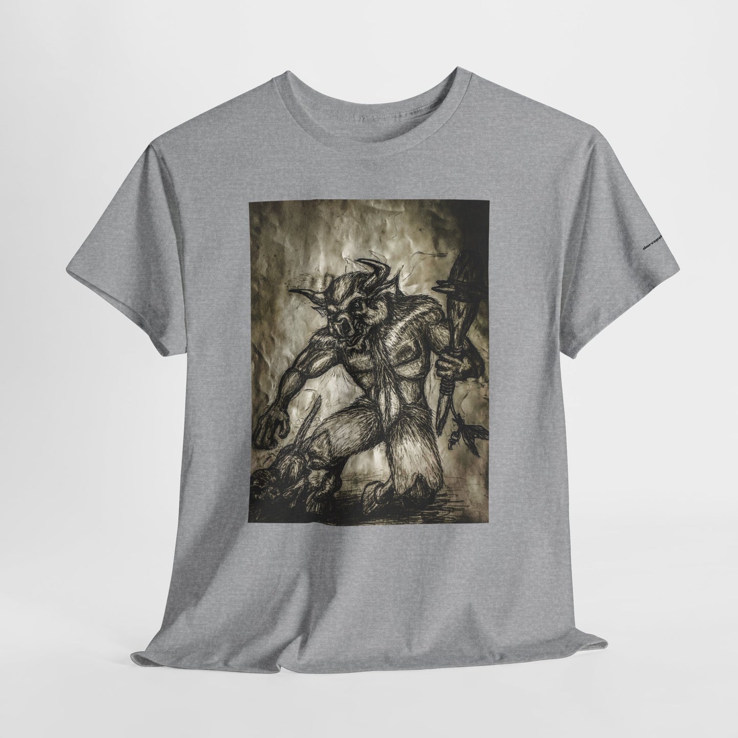Black and White Mystical  Design Bull andCat Unisex Tee