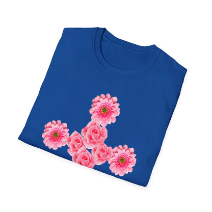 Floral Pink Rose Cross T-Shirt