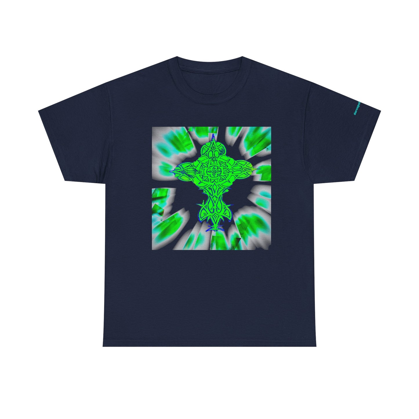 Celtic Green Cross T-Shirt — Vibrant Celtic Knotwork Tee