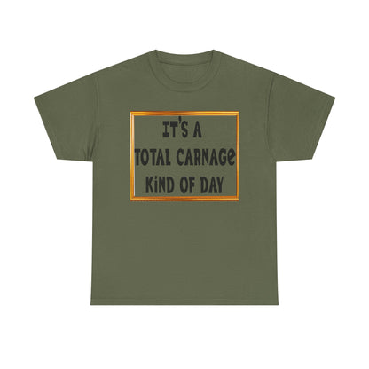 Total Carnage Unisex Heavy Cotton Tee, Casual t-shirt, Graphic Tee, Humor Shirt, Gift for Friends, Fun Apparel