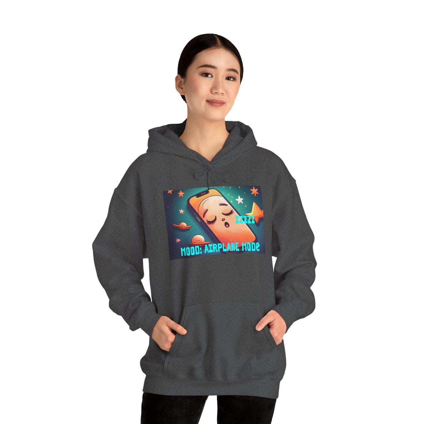 Hooded Sweatshirt - Airplane Mode Mood Sleeping Phone