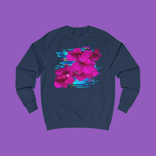 Vibrant Floral Glitch Unisex Sweatshirt - Cozy Spring Fashion
