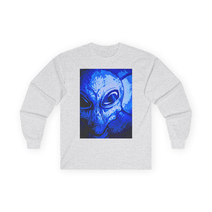 Alien Art Shadows Long Sleeve Tee - Unisex Cotton Graphic Shirt