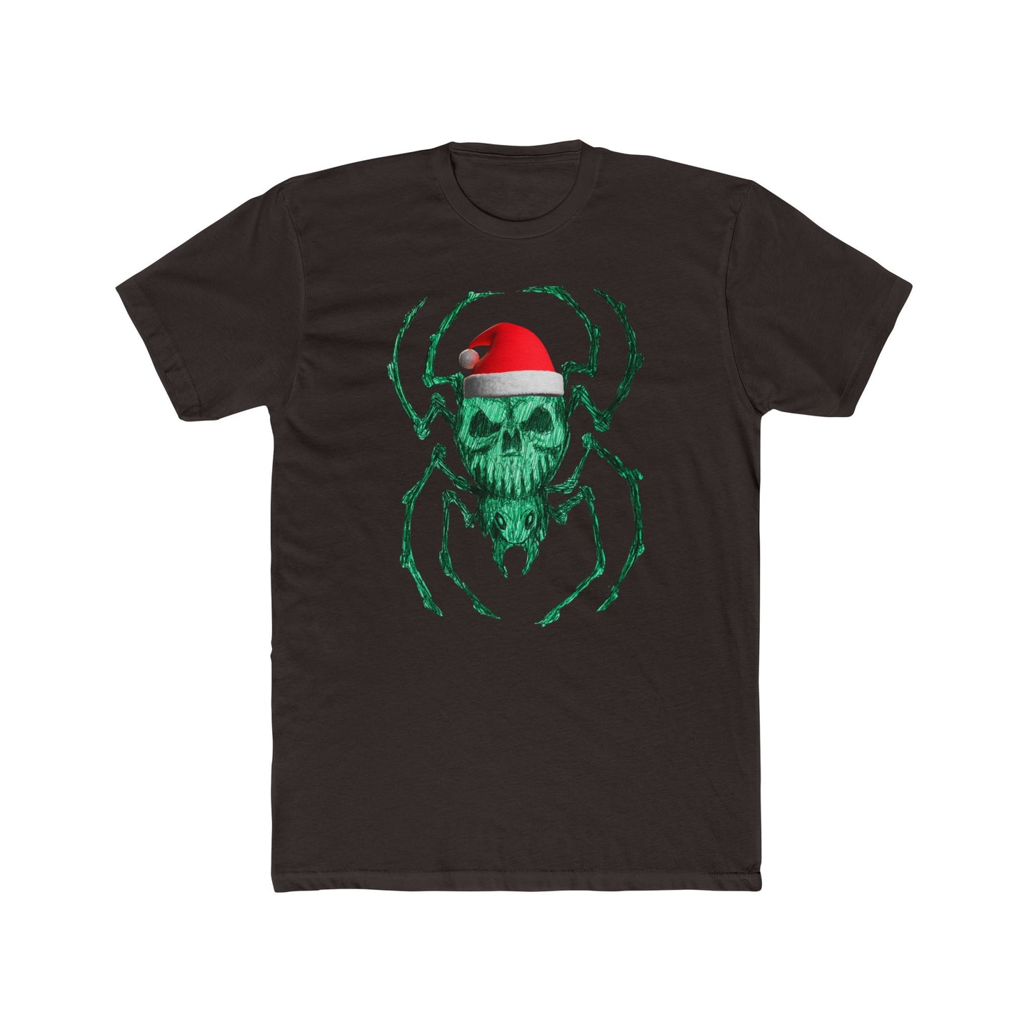 Skull Spider Tee — Festive Santa Hat Christmas Tee