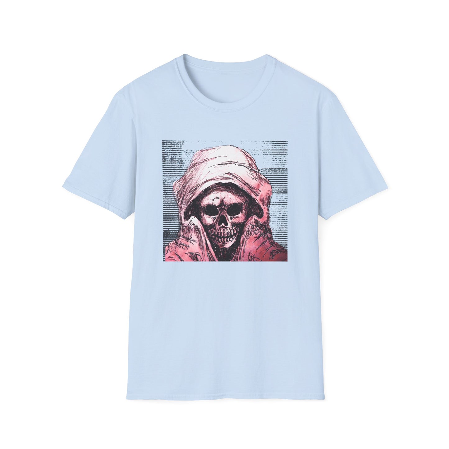 Grim Reaper Graphic Tee, Unisex Softstyle T-Shirt with Edgy Design, Halloween Apparel, Casual Streetwear, Gothic Fashion, Perfect Gift