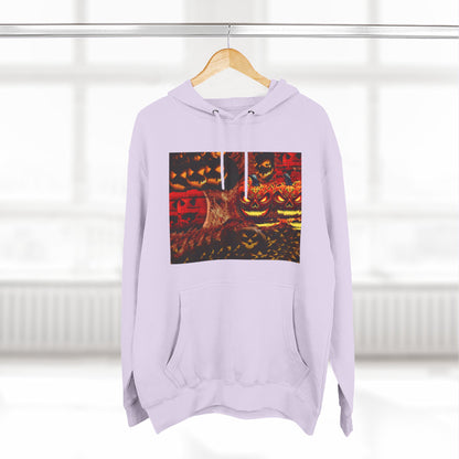 Halloween Distorted Pumpkin Three-Panel Fleece Hoodie