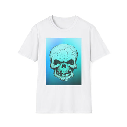 Skull Graphic  Bright Colored Unisex Softstyle T-Shirt, Edgy Tee, Casual Wear, Festival Apparel, Gift for Horror Fans, Halloween Clothing