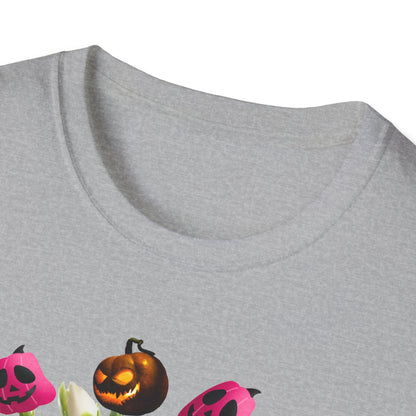 Halloween Pumpkin Bouquet T-Shirt, Cute Fall Tee, Unisex Graphic Shirt, Ideal for Halloween Parties, Seasonal Gift Idea