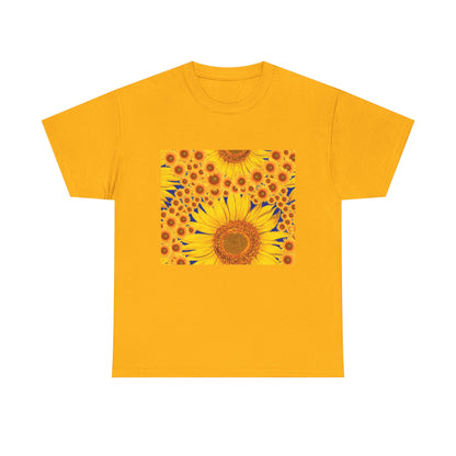Sunflower Vibes Unisex Heavy Cotton Tee - Perfect for Summer, Nature Lovers, Gardening Celebrations, Casual Wear, Gift Ideas