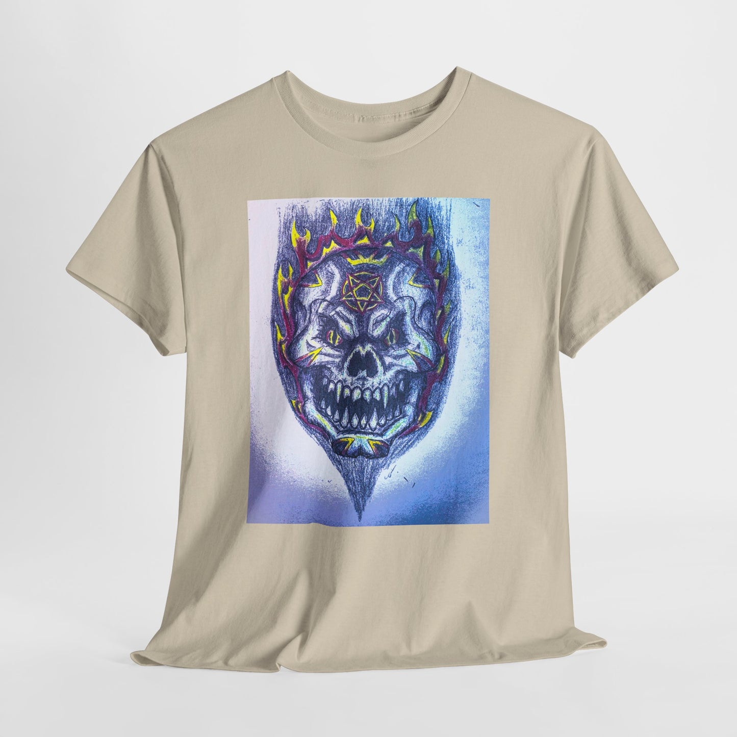 Edgy Skull Graphic Tee, Unisex Heavy Cotton T-Shirt for Halloween, Music Festivals, Everyday Wear, Gifts for Him and Her