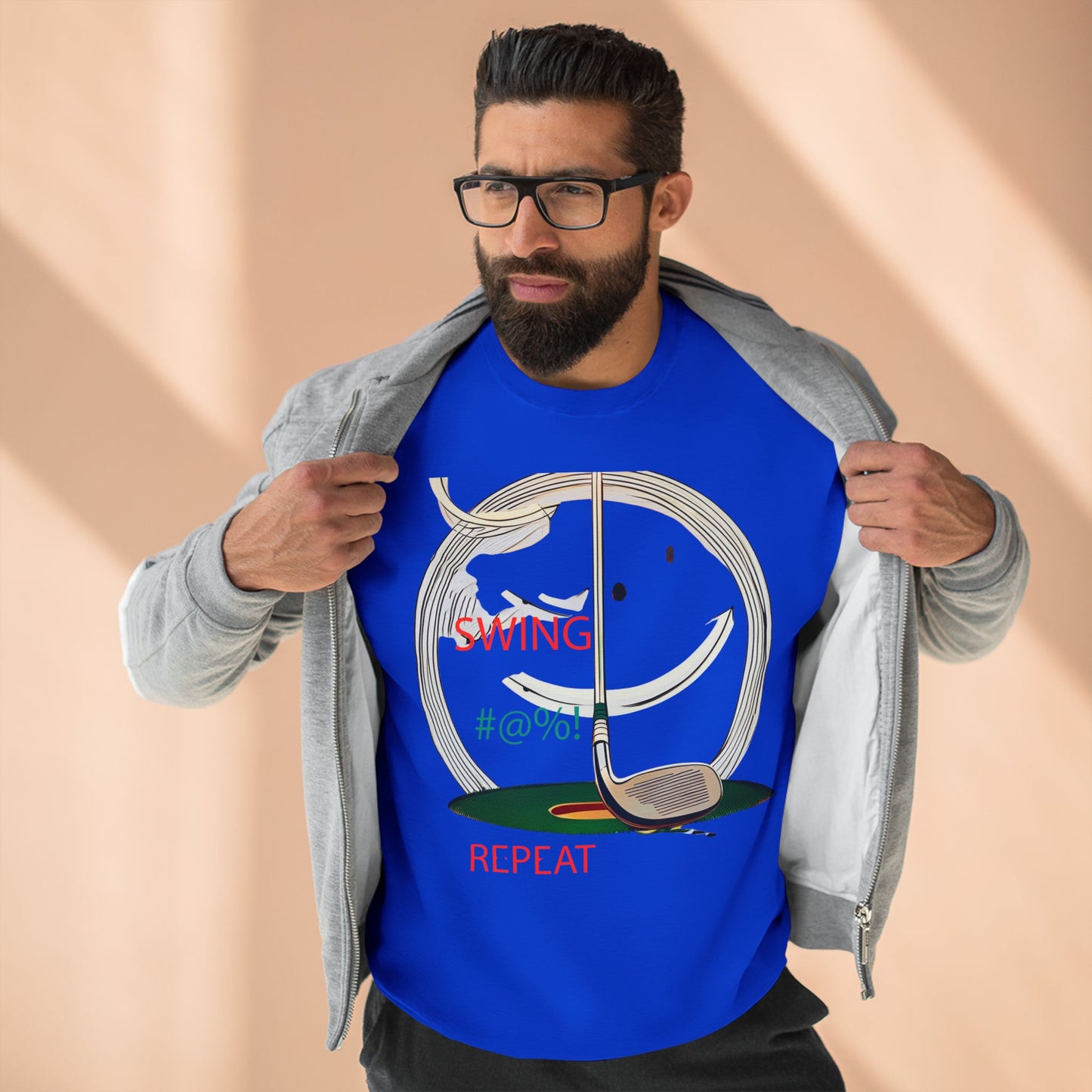 Golf Lover's Swing Unisex Crewneck Sweatshirt: Swing, Repeat, Perfect for Gifts, Sports Enthusiasts, Casual Wear, and Holidays