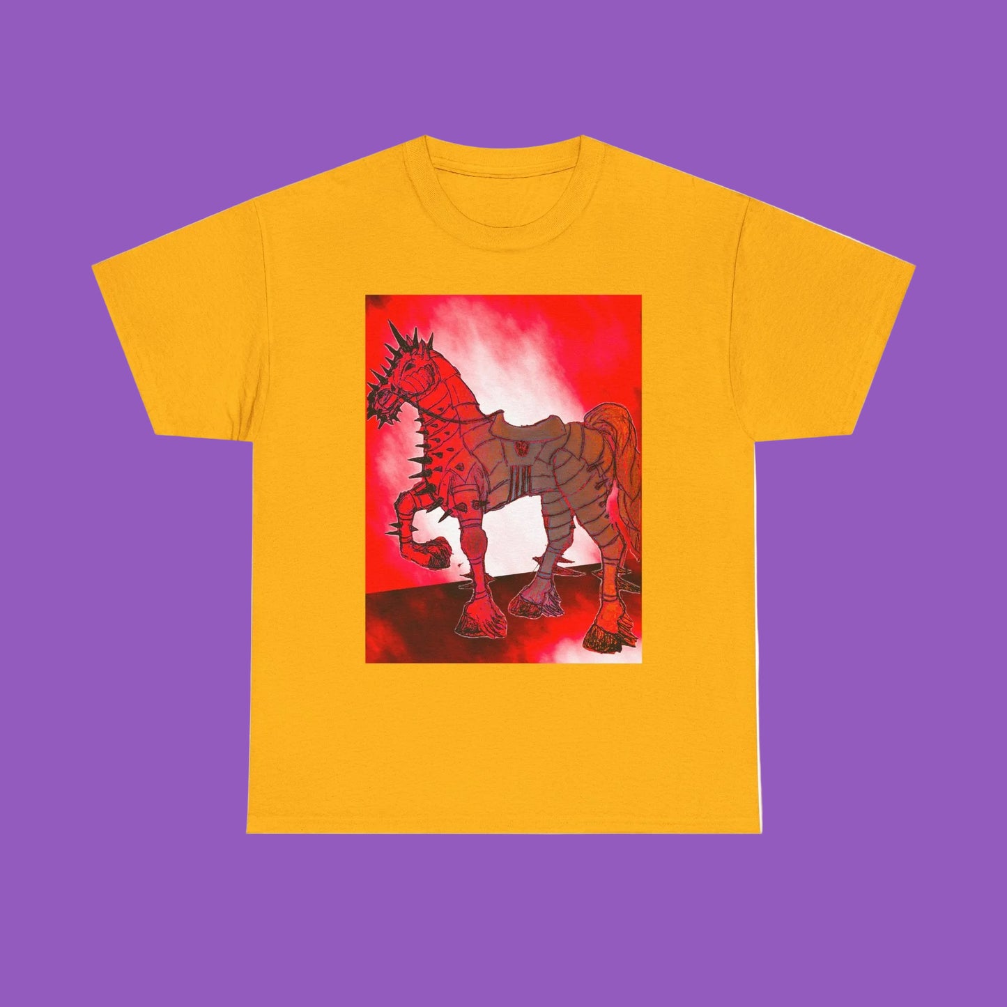Red Unicorn Warrior Unisex Heavy Cotton Tee