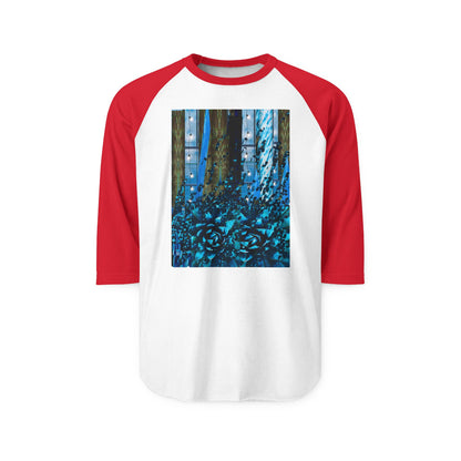 Raglan Shirt - Fragmented Blue Roses Design